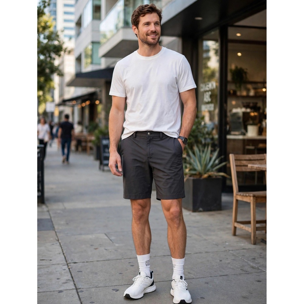 Lululemon Commission Short 9" Warpstreme Obsidian Dark Gray Mens 28 LM7927S